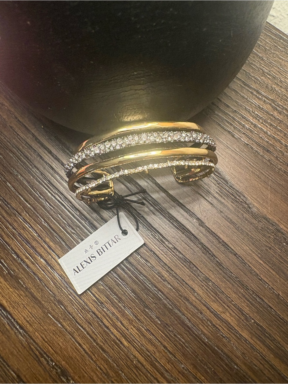 NEW Alexis Bittar Gold Crystal Embellished Cuff Bracelet